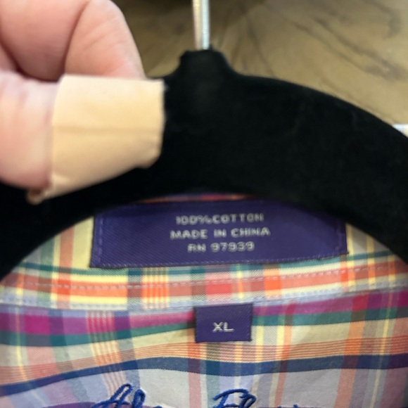 Alan Flusser men’s plaid long sleeve button down size XL - Picture 6 of 7